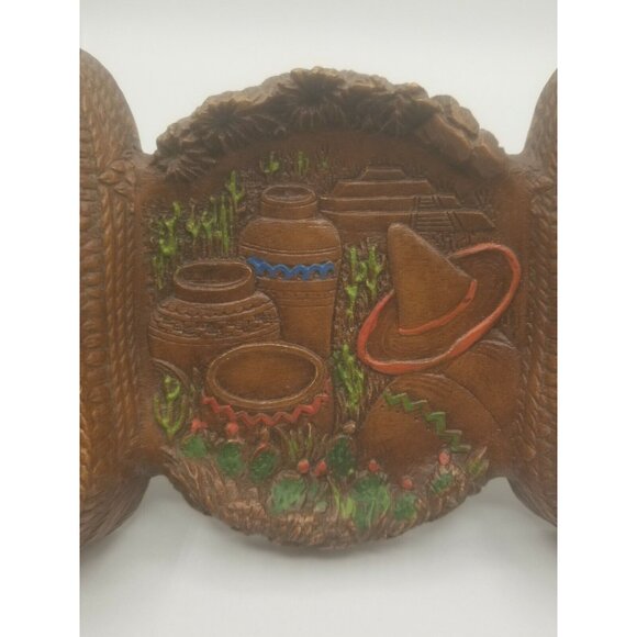 Orna Wood 1940's Double Pipe Holder Southwest Mexican Design Straw Shoes - Picture 2 of 7